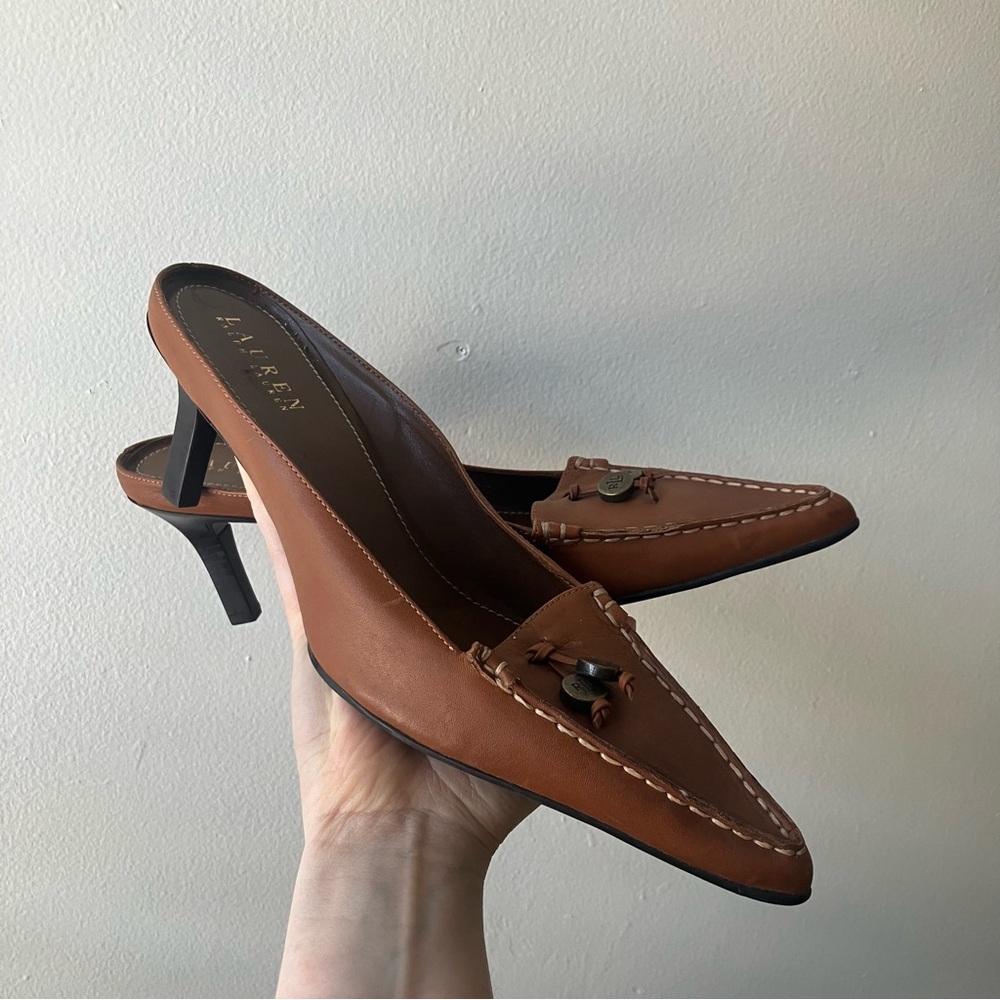 Lauren Ralph Lauren Brown Heeled Loafers